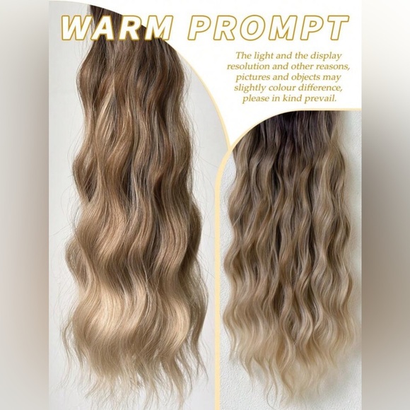 Water  Wave Ash Blonde Ombre Hair Extensions Set - Picture 9 of 9